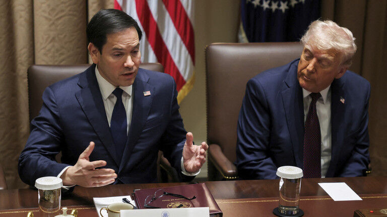 Click to enlarge US Secretary of State Marco Rubio with Donald Trump