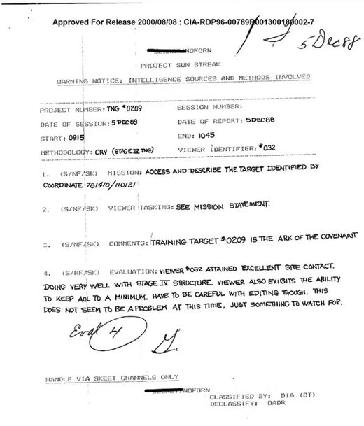 Ark of the Covenant CIA remote viewing