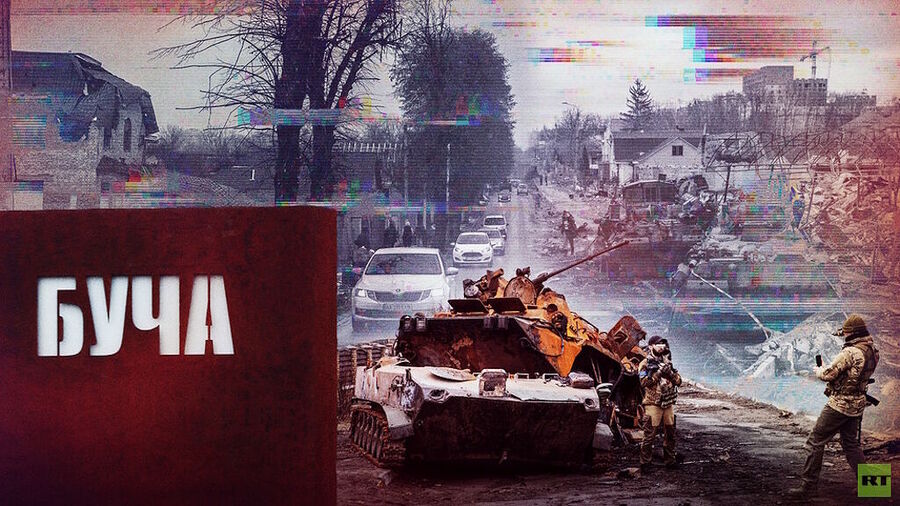 collage bucha massacre