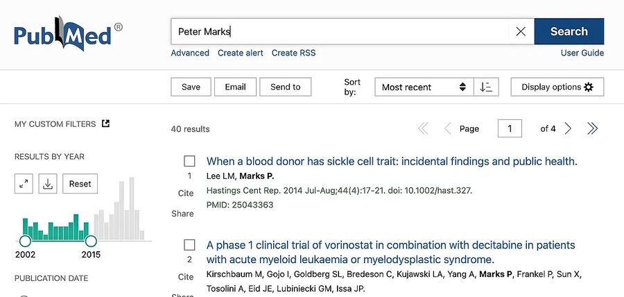 peter marks pubmed entries