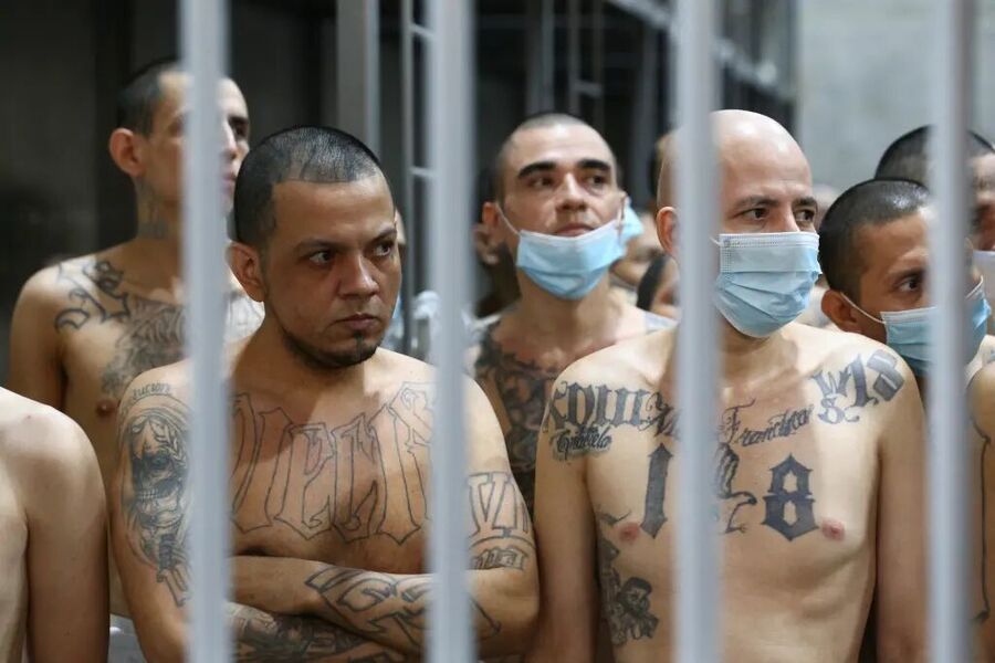 Click to enlarge venezuelan gangs Tren de Aragua prison el salvador