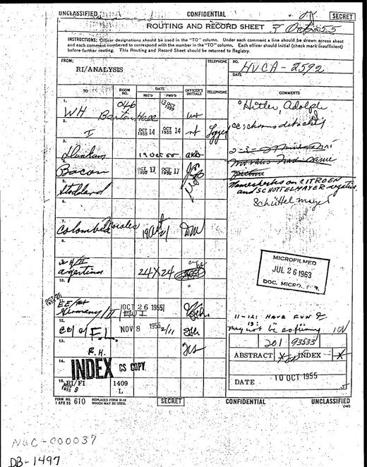 Adolf Schrittelmayor CIA Hitler Argentina Colombia