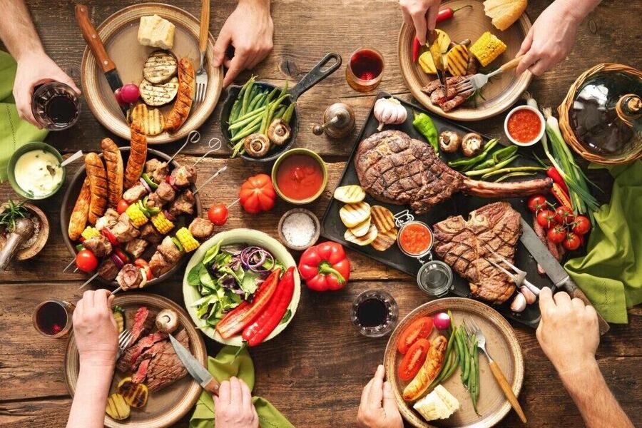 ne food pyramid meat meal family