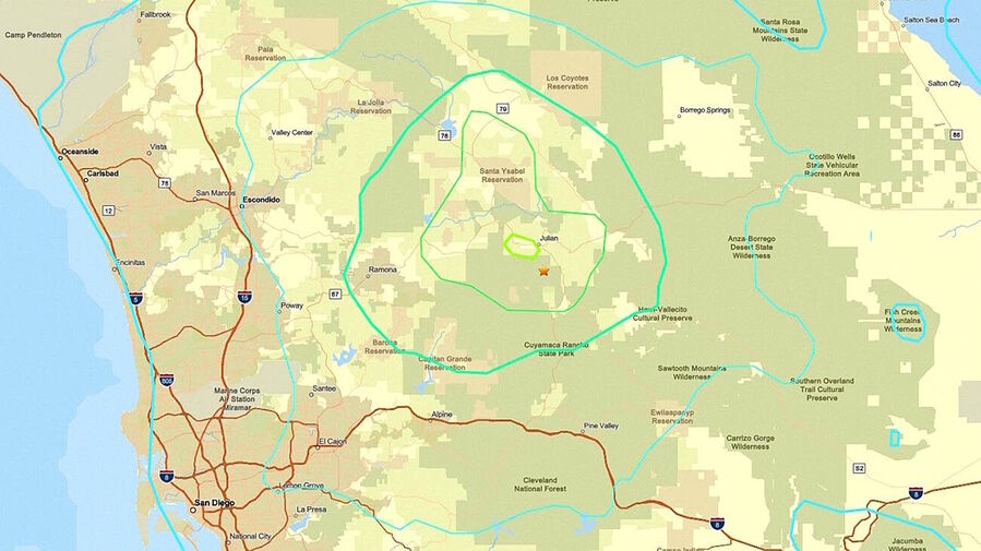 Click to enlarge san diego earthquake