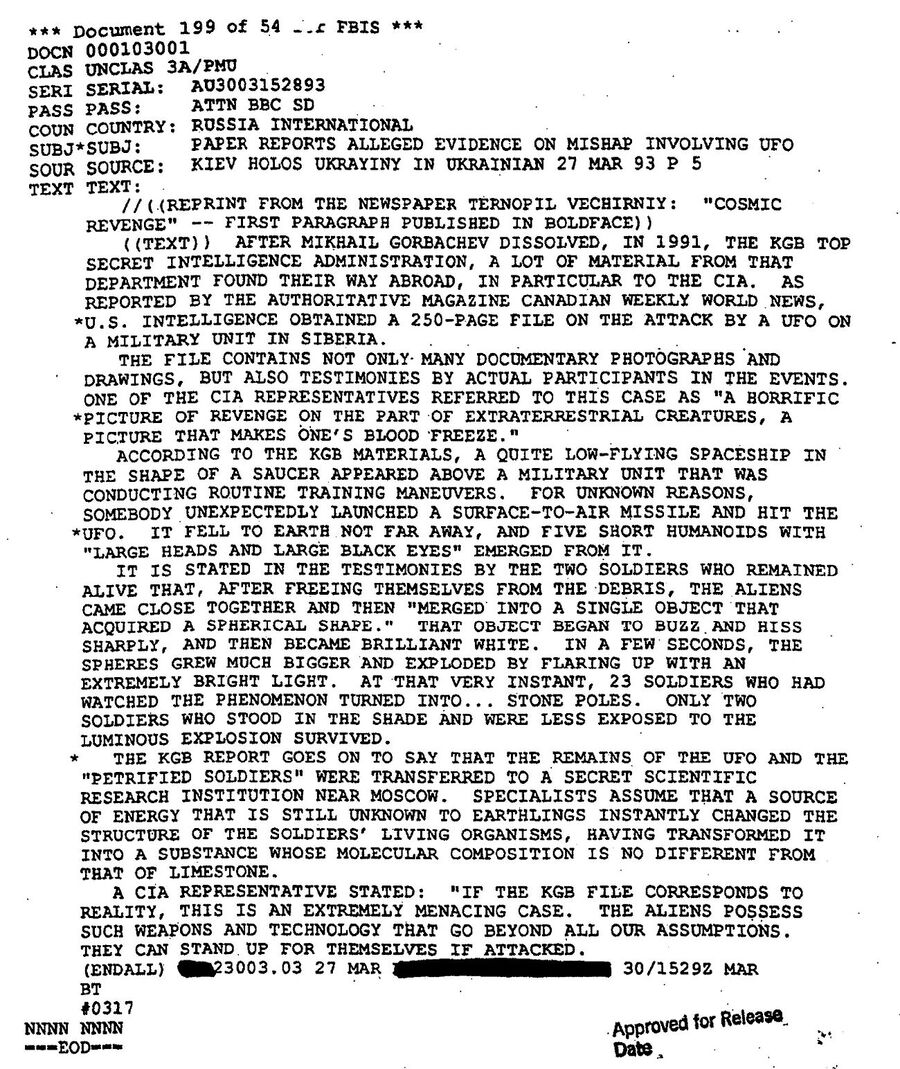 Click to enlarge cia document ufo uap attack soviet soldiers stone