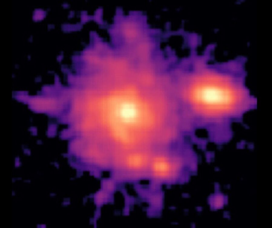 Click to enlarge A zoomed in Zhúlóng galaxy JWST
