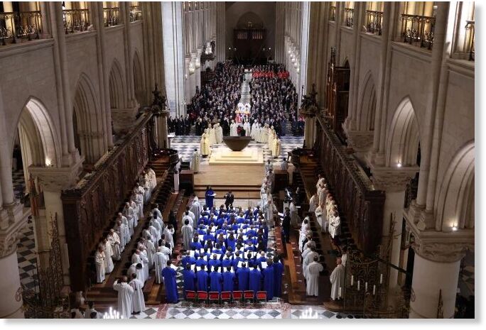 notre dame reopening ceremony