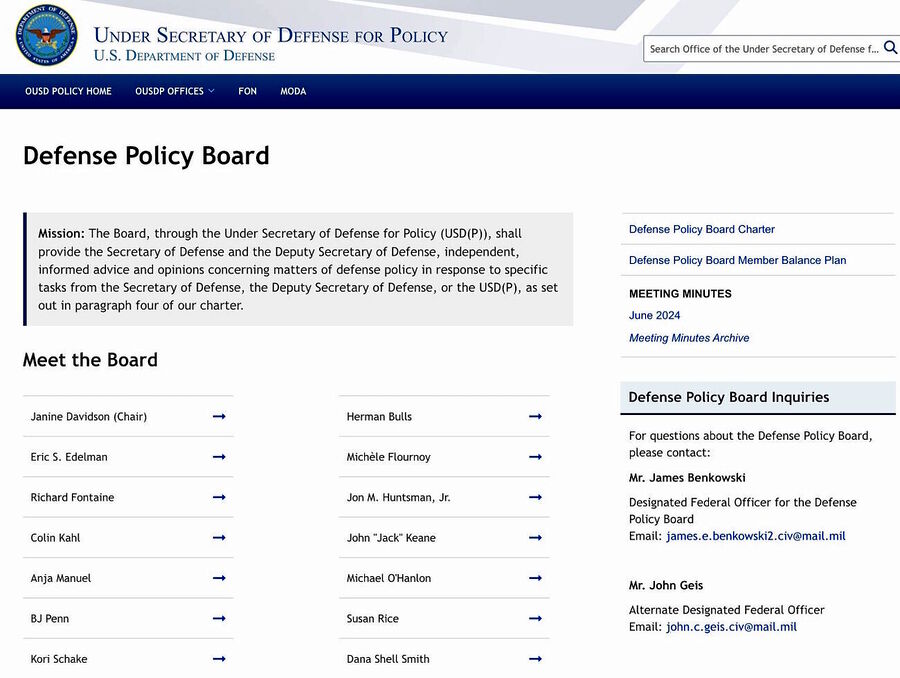 pentagon advisory boards