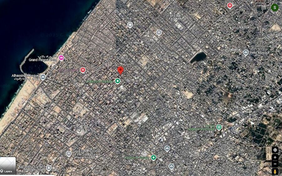 Click to enlarge holy family church gaza city location