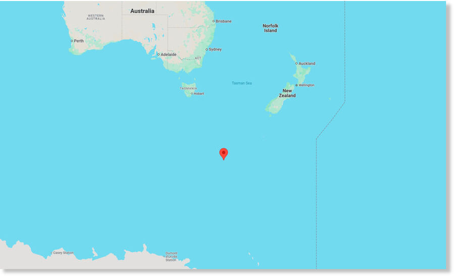 Epicenter of Tuesday's earthquake in the South Pacific