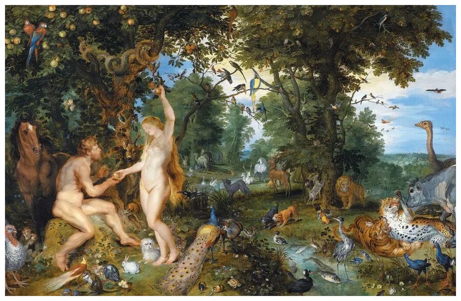 Click to enlarge The Garden of Eden with the Fall of Man.