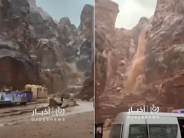 Click to enlarge More than 1,700 tourists were evacuated on Sunday after heavy rainfall caused sudden flooding in parts of the archaeological site.