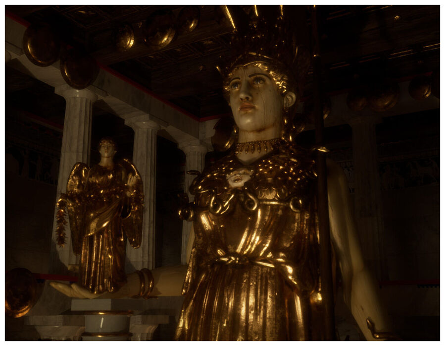 Click to enlarge Statue of Athena in the Parthenon