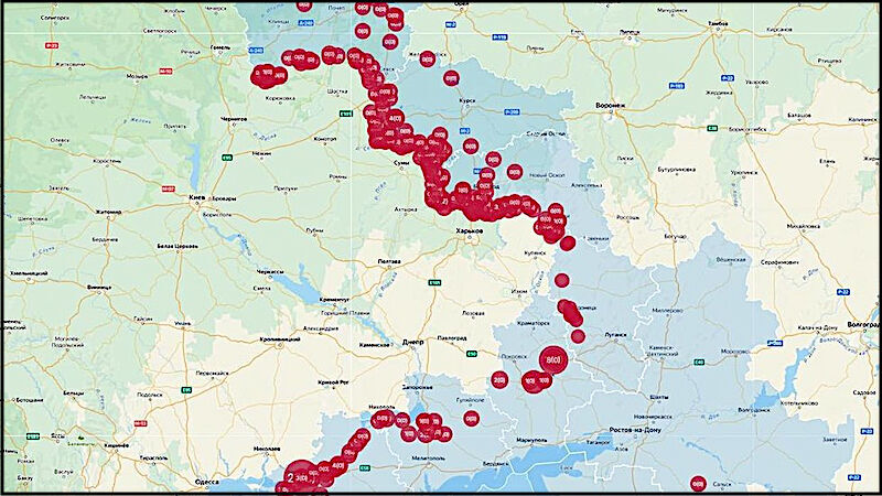 Map Ukrainian civilian strikes