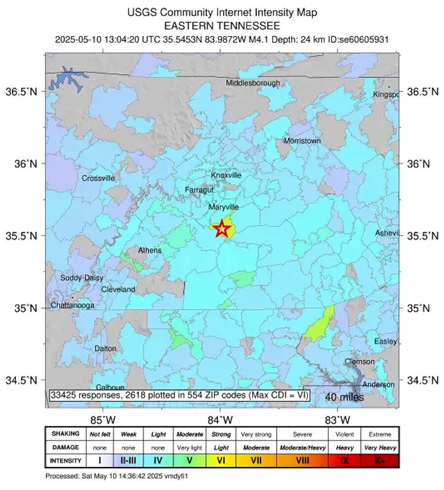 earthquake tennessee