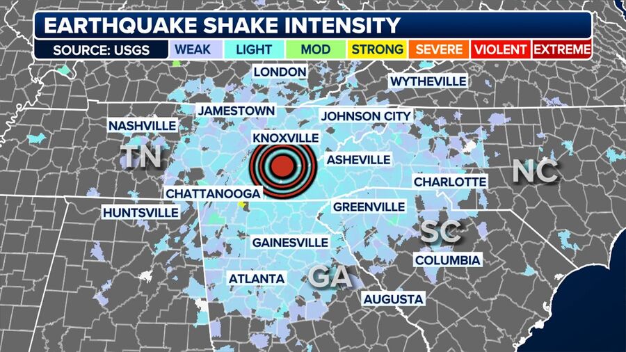 earthquake shake map
