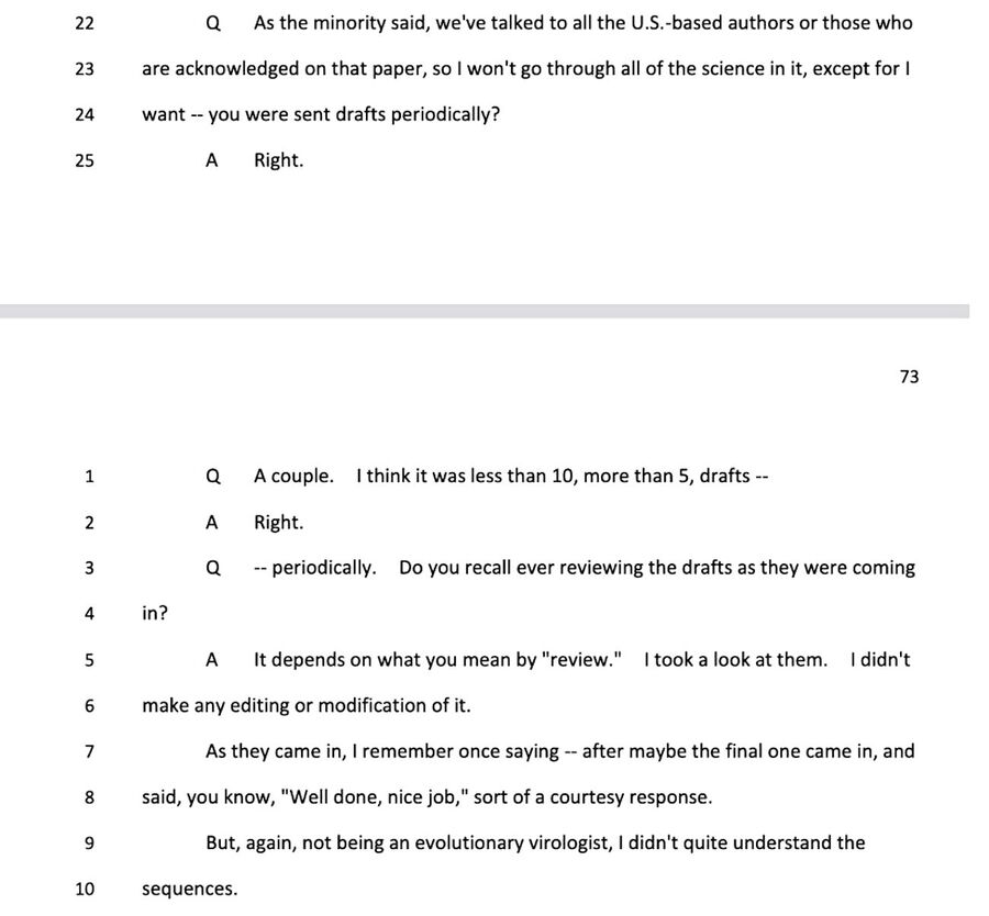 Click to enlarge transcript white house briefing fauci lab leak