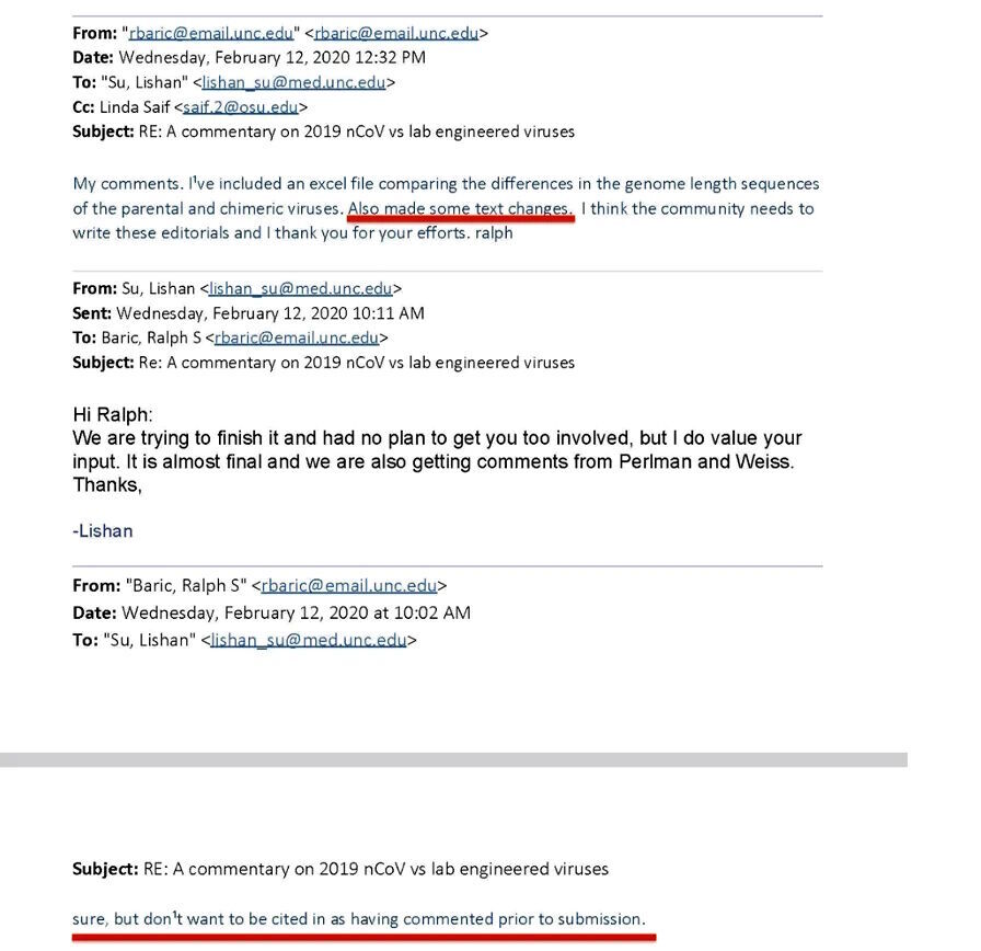 Click to enlarge internal email covid baric daszak china lab leak gain of function