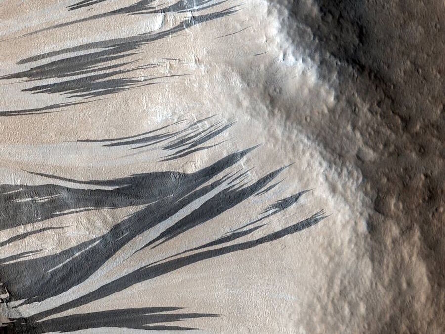 slope streaks mars water wind