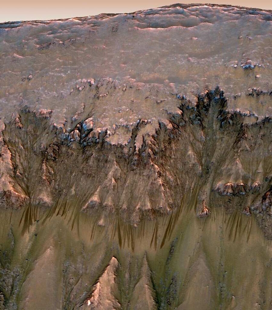 Click to enlarge slope streaks mars wind water