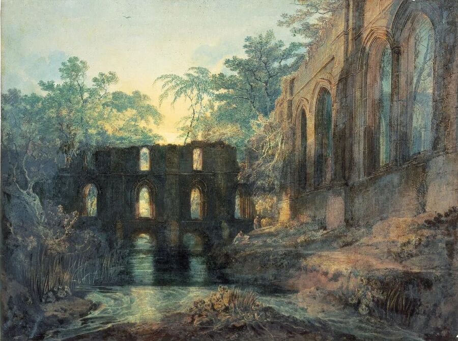 Click to enlarge J. M. W. Turner, Transept of Fountains Abbey painting