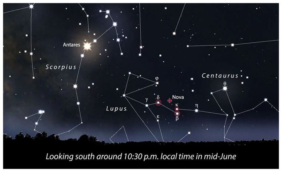 Click to enlarge nova in Lupus