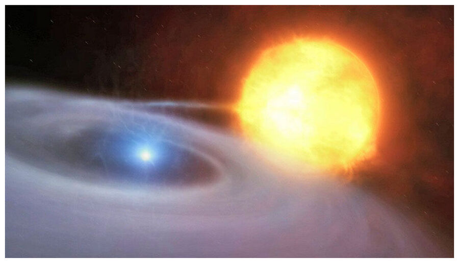 Click to enlarge Nova with Two Stars