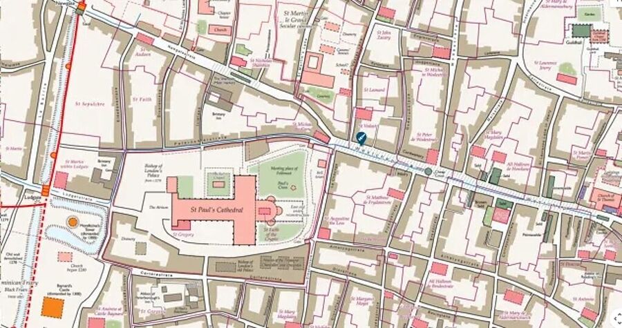 Click to enlarge map medieval murders london