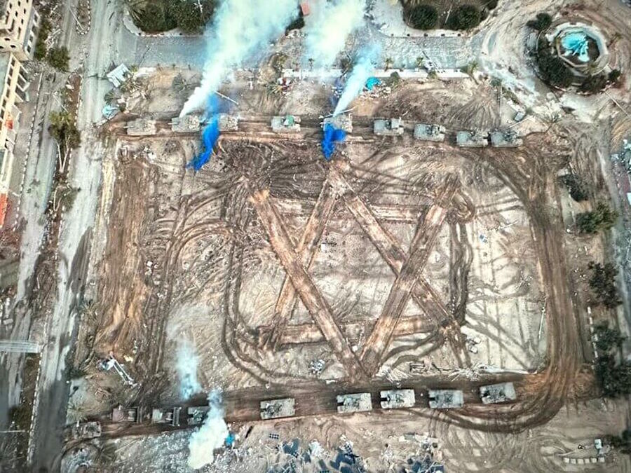 gaza tanks star of david carved land idf