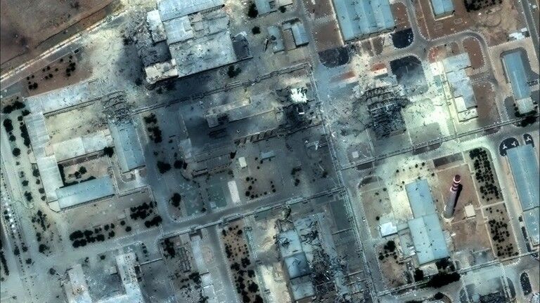 Click to enlarge A satellite image shows the aftermath of US strikes on Iran’s Isfahan nuclear technology center on June 22, 2025.