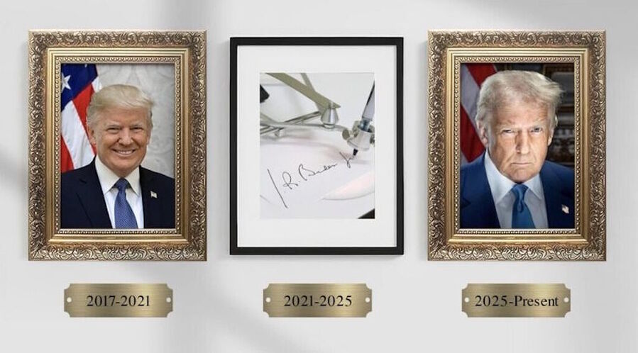 Click to enlarge biden trump autopen white house portraits