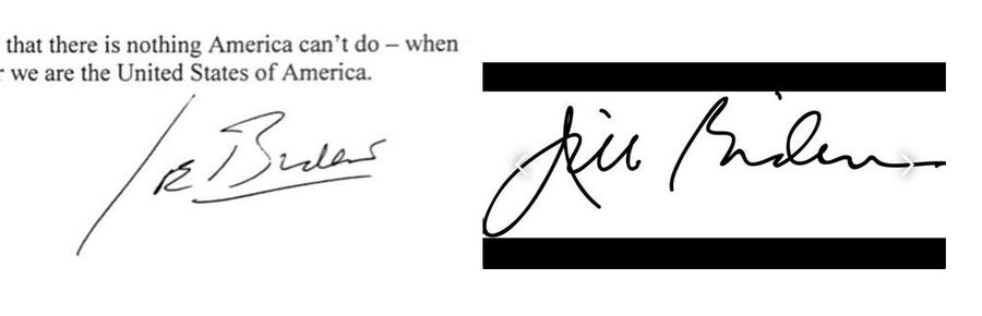 Click to enlarge jill joe biden signatures comparison autopen