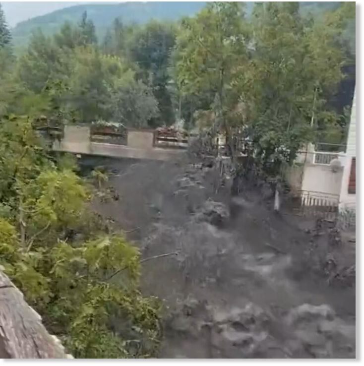 Click to enlarge Flash floods in northwestern Italy left one dead and over a dozen trapped