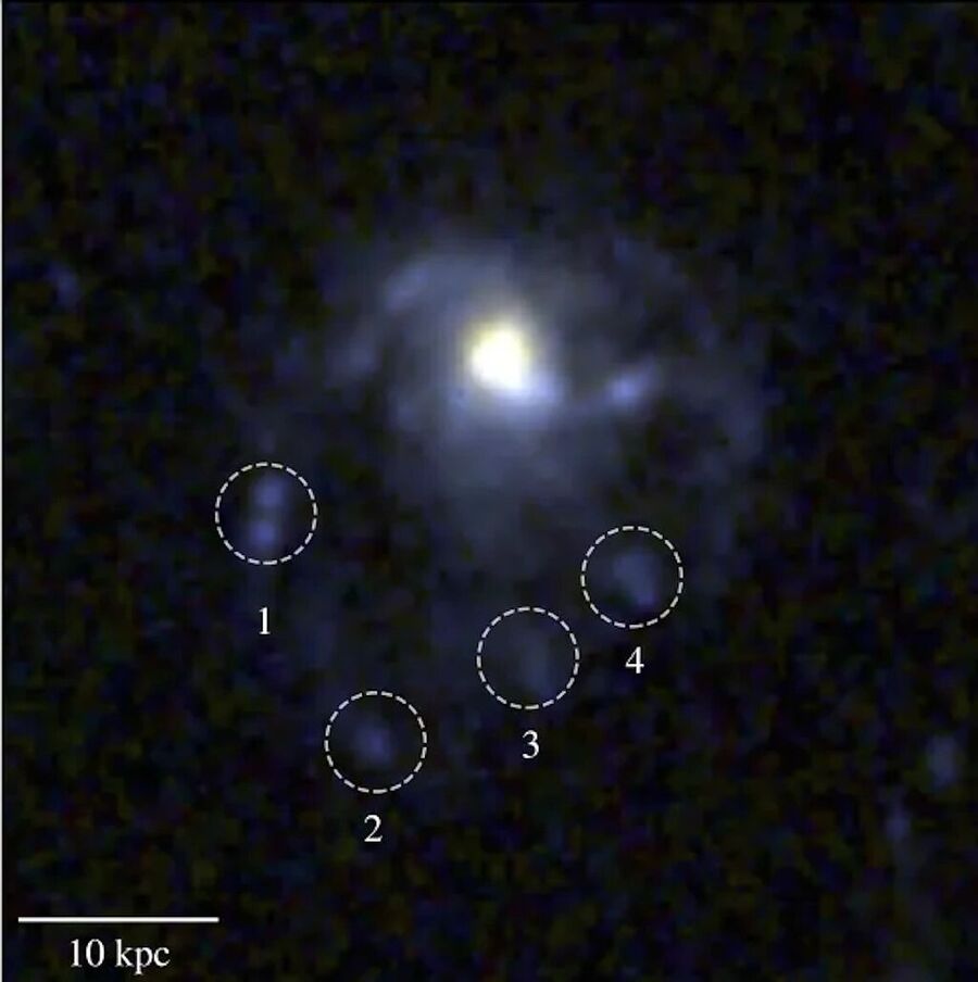 Click to enlarge new jellyfish galaxy jwst