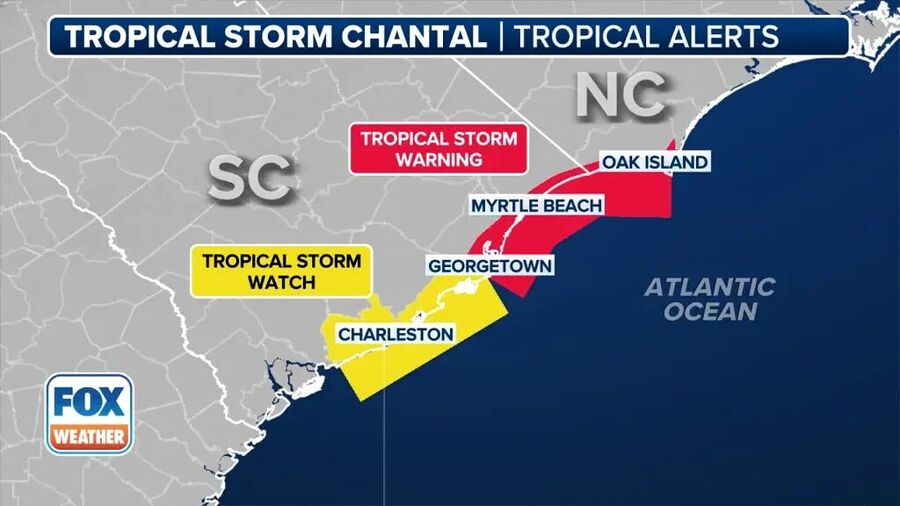 Click to enlarge flood warnings carolinas hurricane chantal