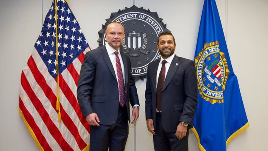 Click to enlarge Deputy FBI Director Dan Bongino and FBI Director Kash Patel