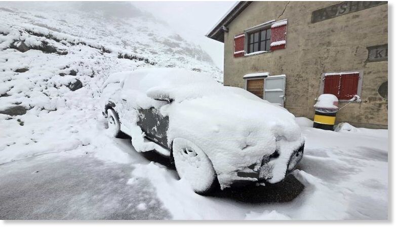 Click to enlarge Summer snow has blanketed the Alps.