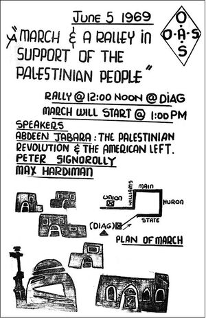 Click to enlarge Organization of Arab Students early palestinian protes