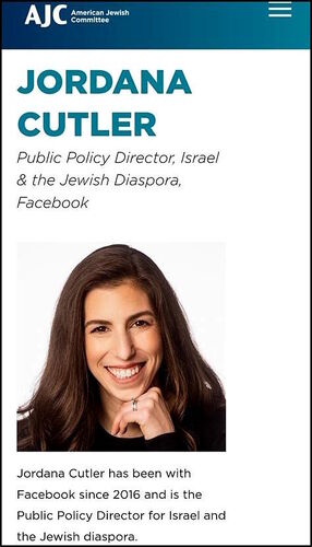 Click to enlarge jordana cutler meta facebook zionist gatekeeper