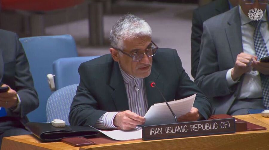 Click to enlarge Iran's Ambassador and Permanent Representative to the United Nations Amir Saied Iravani