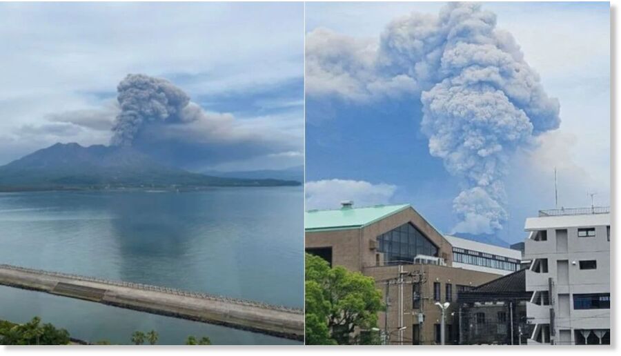 Click to enlarge Japans Sakurajima Volcano Erupts