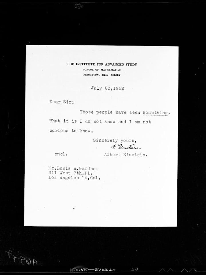 Click to enlarge einstein letter on ufos