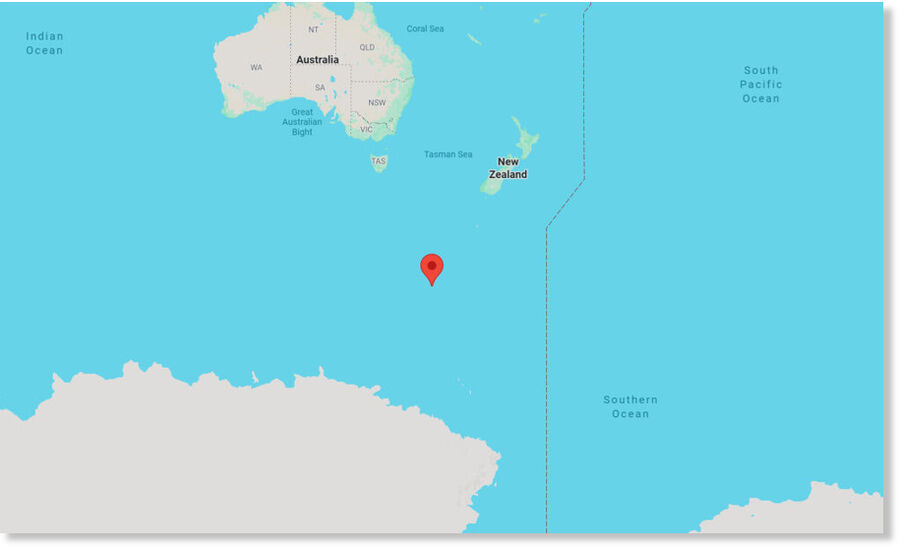 Click to enlarge Epicenter of the earthquake in the South Pacific