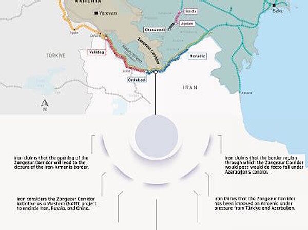 Click to enlarge Zangezur corridor iran armenia Azerbaijan