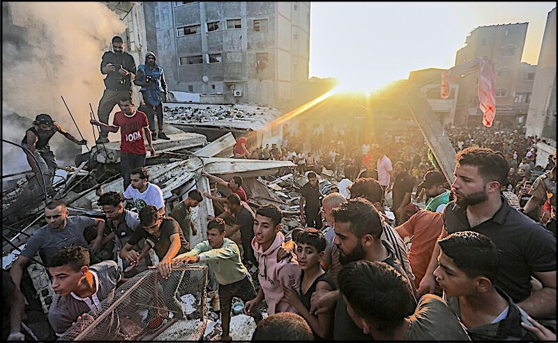Click to enlarge search destruction Khan Yunis
