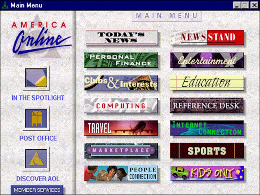Click to enlarge aol dial up modem home page