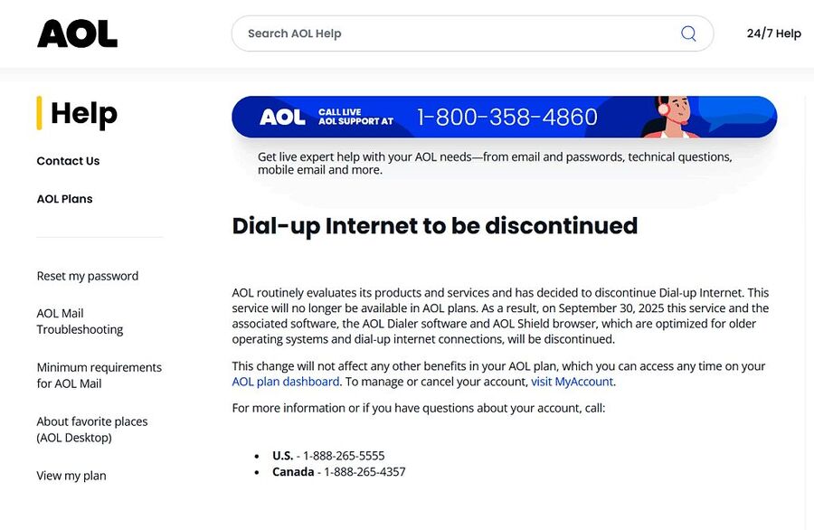 Click to enlarge aol internet dial up modem cancelled