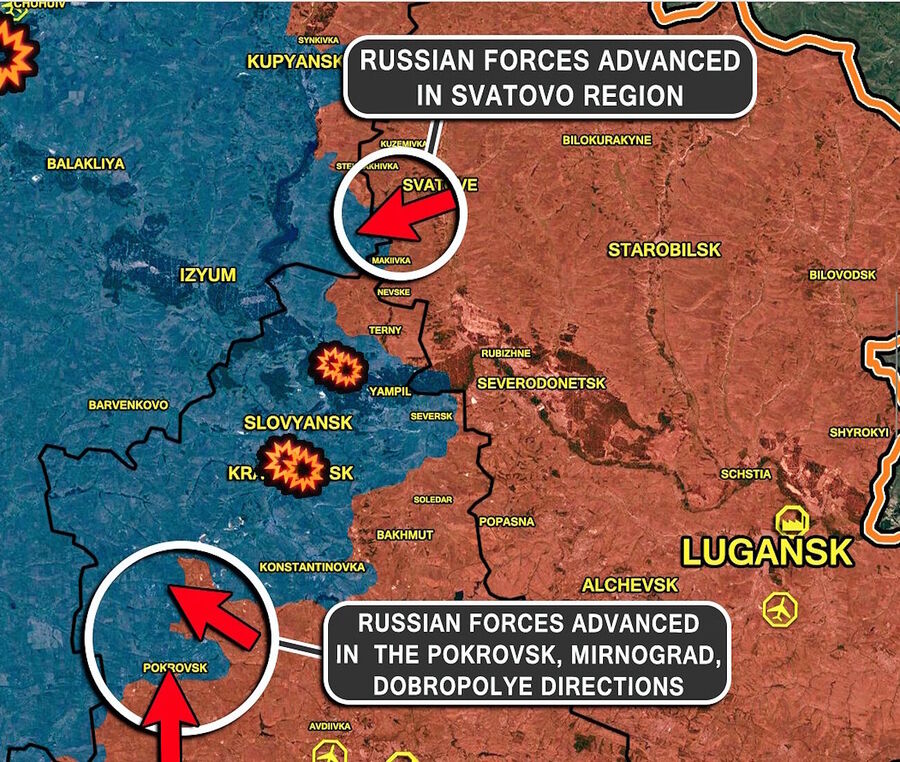 Click to enlarge map russia advance august2025 ukraine donbass pokrovsk
