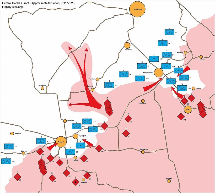 Click to enlarge pokrovsk front august 11 2025