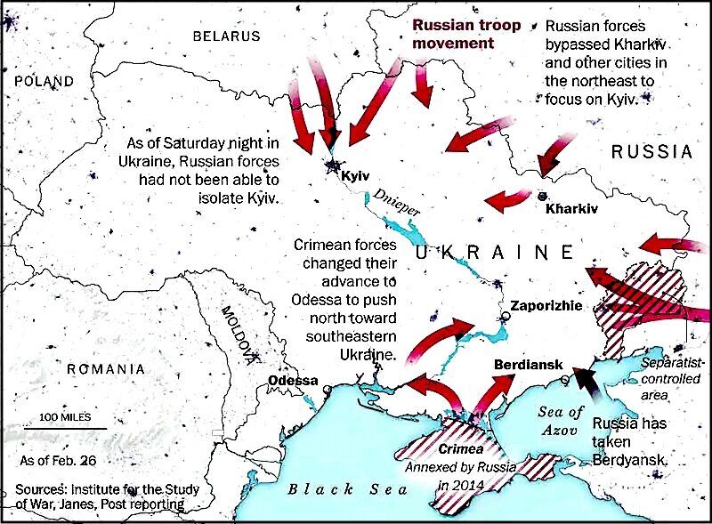Map of Ukraine Russ troop movt.